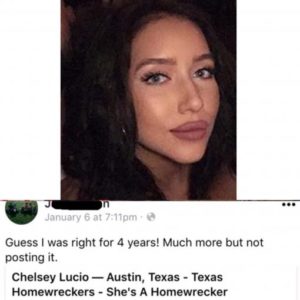 Chelsey Lucio — New Evidence Emerges That Chelsey Lucio Is A Long Time, Serial Mentally Sick, Malicious Homewrecker Unsafe For Families And Children