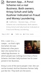 The Barseen App. Owners Sally Kushner and Krissy Schuh both Indicated. Looks lime Serious Prison time for them.